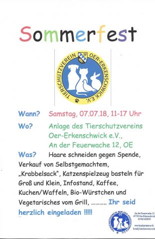 Sommerfest 2018 des Tierschutzvereins Oer-Erkenschwick e.V.